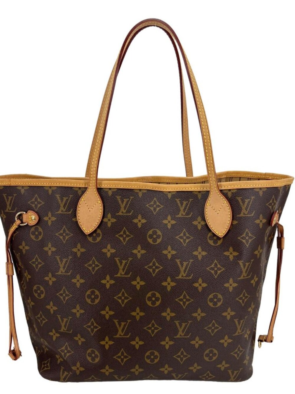 Louis Vuitton Neverfull MM Monogram Canvas Tote Bag Brown